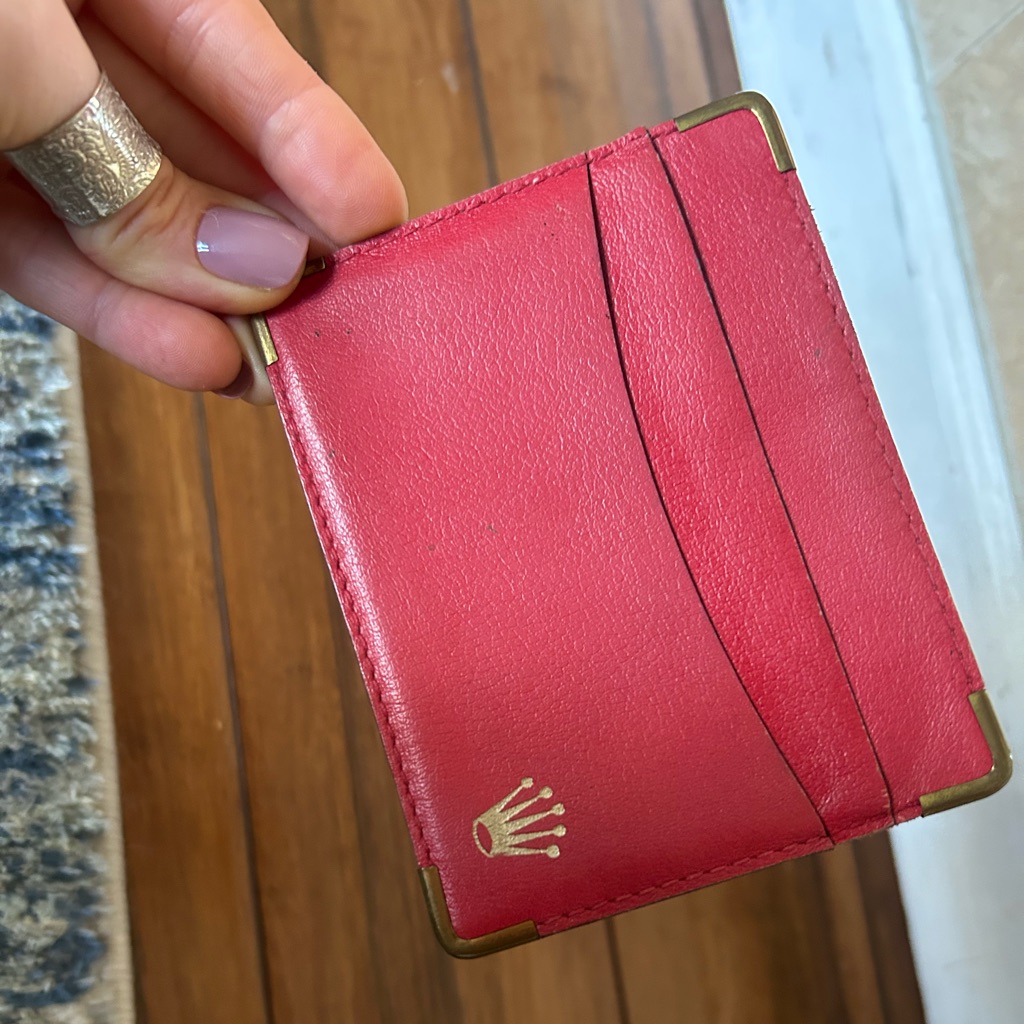 Rolex Red Card Holder With Gold Accents